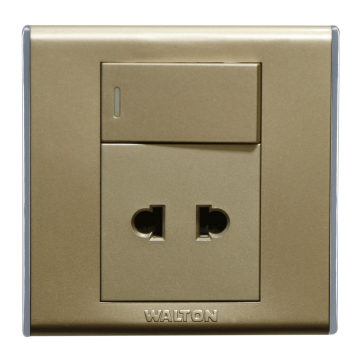 A82PSS10 Metallic Gold (2 Pin Socket with switch)
