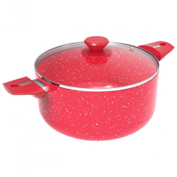 WALTON CERAMIC COATED CASSEROLE PAN WITH GLASS LID 24CM (WCW-CPCERAMIC24)