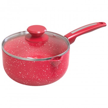 WALTON CERAMIC COATED MILK PAN WITH GLASS LID 18CM (WCW-MPCERAMIC18)