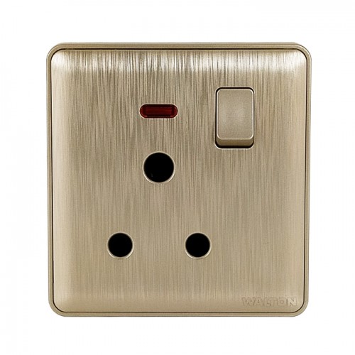 WG15ASG (GOLDEN) 15A Round Socket with Switch