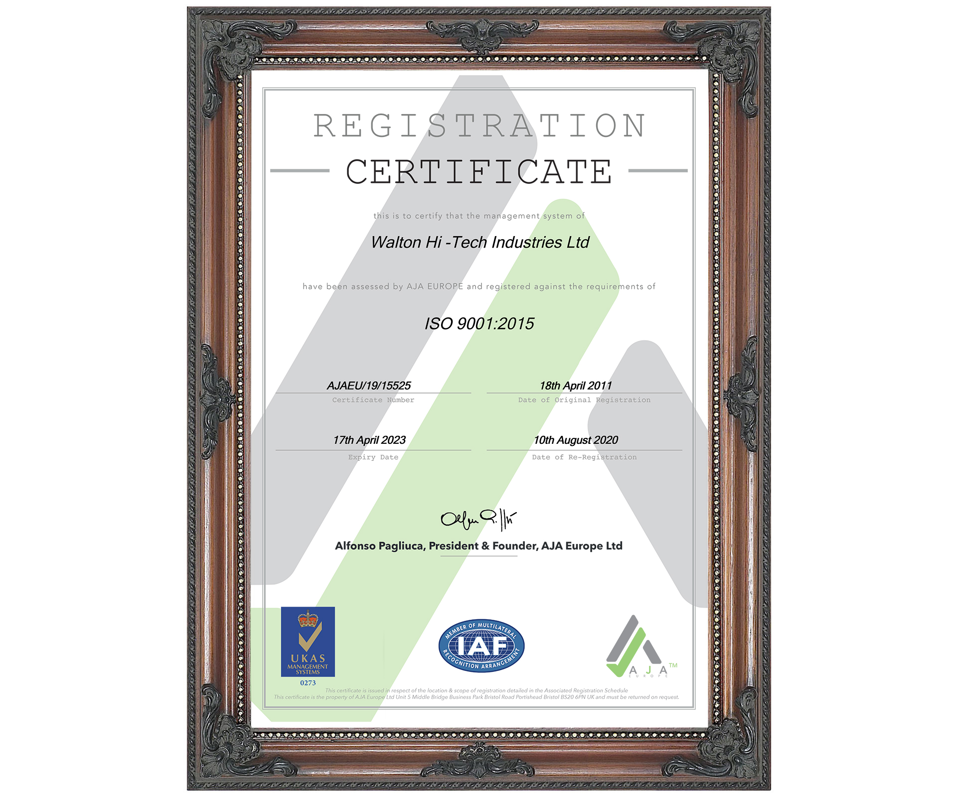 Walton HIL ISO 9001- 2015 QMS-1
