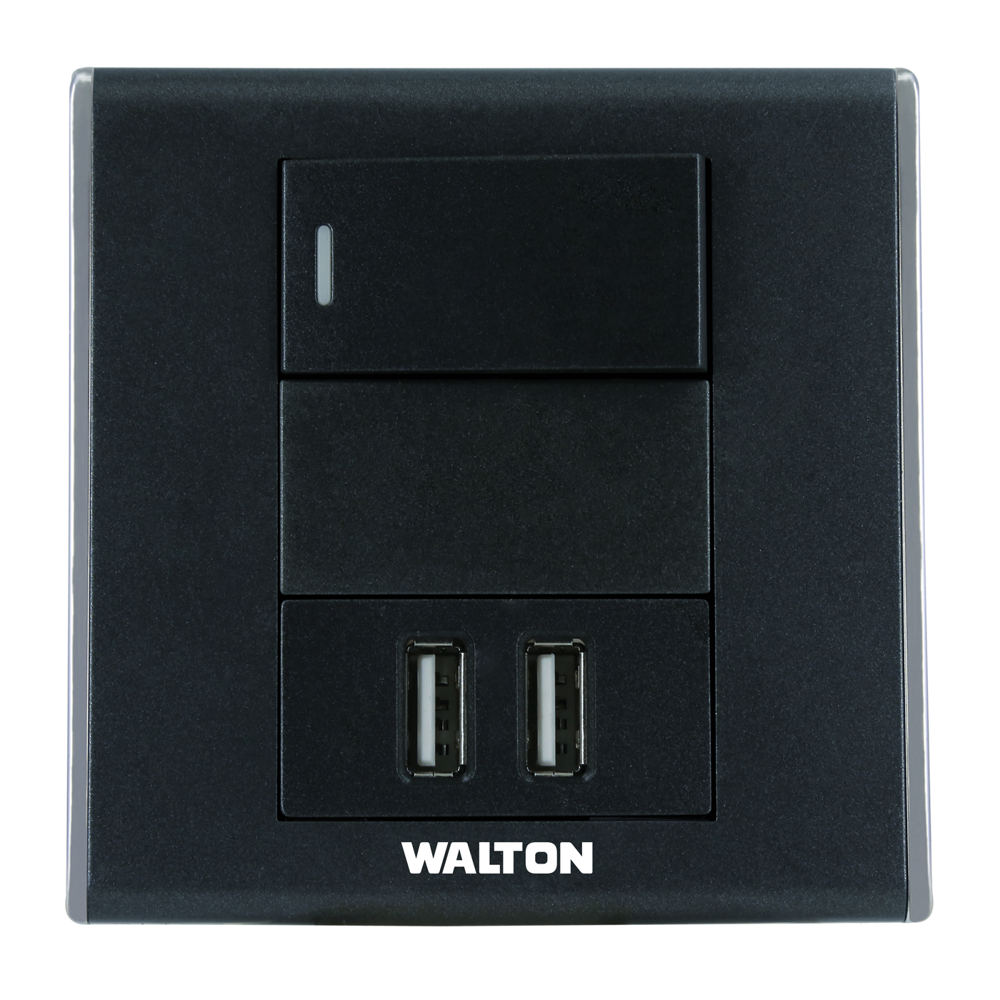 A8USBS16 Metallic Black (2 USB Charger with Switch)