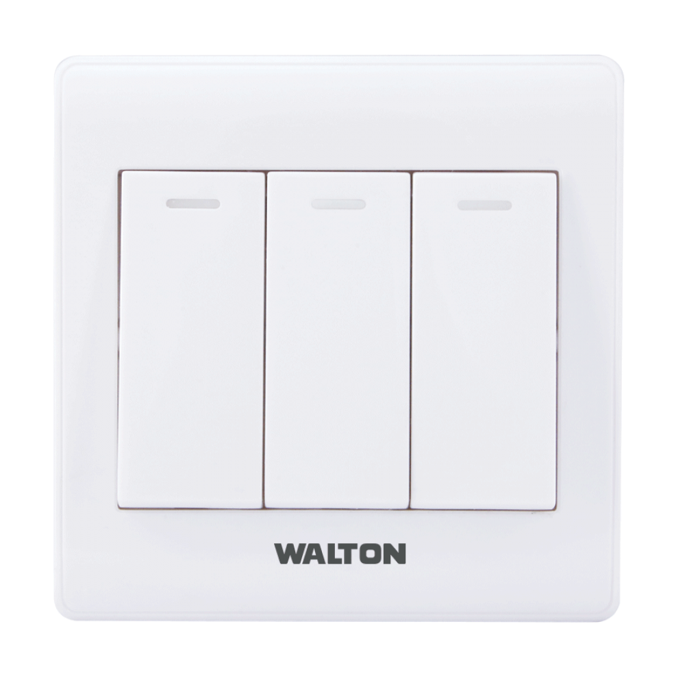 R3GSPW10.1 Pearl White [3 Gang Switch(1 Way)]