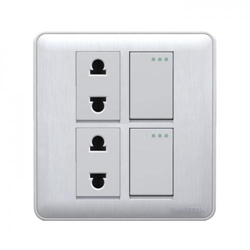 WGD2PSW Double 2 Pin Socket with Switch
