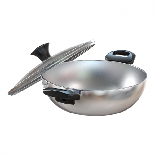 Walton Vibrant Wok Pan with Glass Lid 24cm